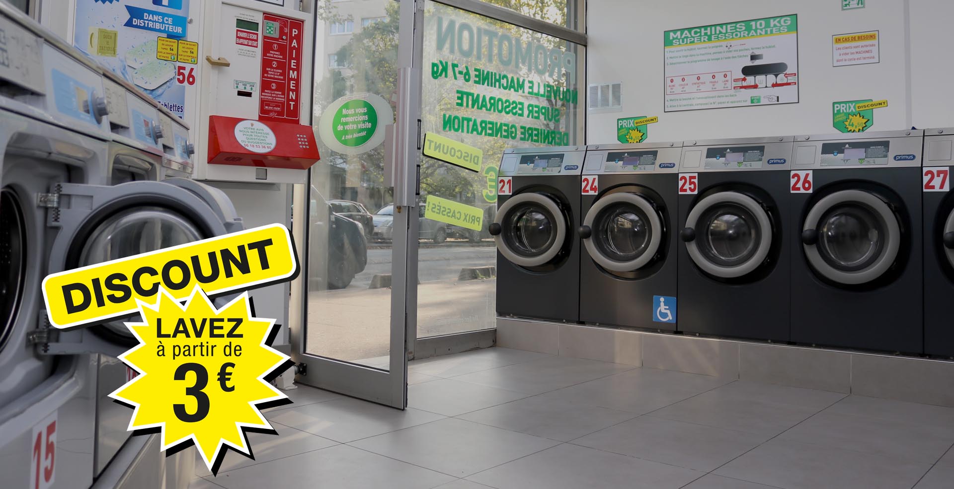 Laverie Automatique en libre service rue Danielle Casanova 93300 Aubervilliers, ouvert 7 jours sur 7 de 7h00 à 22h00 et jours fériés
