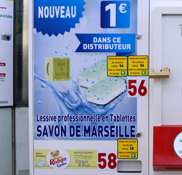 Distributeur de monnaie et lessive dans votre laverie automatique rue casanova 93300 Aubervilliers